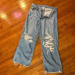 American Eagle Outfitters Light Blue Distressed Boyfriend Jeans
